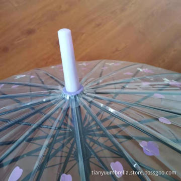 Straight Umbrella 92CM Custom Logo Transparent Umbrella